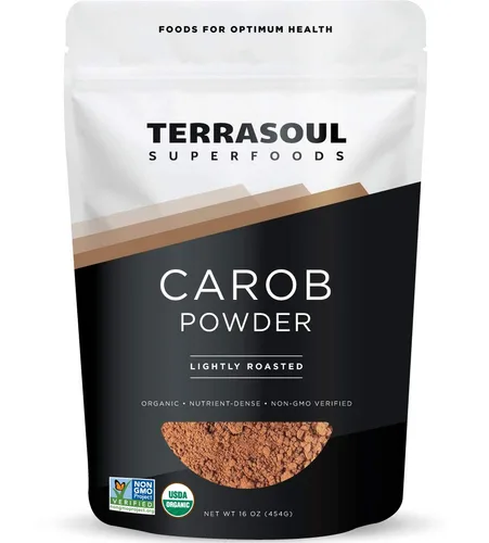 Terrasoul Superfoods Polvo de algarrobo orgánico, 1 libra, alternativa al cacao en polvo | Alto en fibra