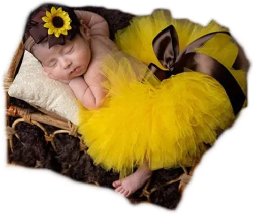 Miniatura 5 de Accesorios de fotografía para bebé niño y niña, trajes para sesión de fotos recién nacidos, encantador, vestido tutú, diadema de flores