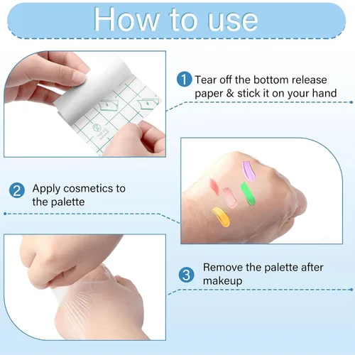 Miniatura 3 de 200 Paletas de manos de maquillaje de un solo uso, impermeable, paleta mezcladora de maquillaje, bandeja de mezcla desechable, cinta adhesiva
