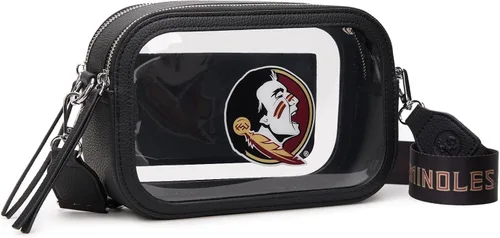 Miniatura 23 de Montana West NCAA Bolsa transparente para eventos de estadio, bolsos para fanáticos de los deportes con correa de nailon ajustable, bolsillo