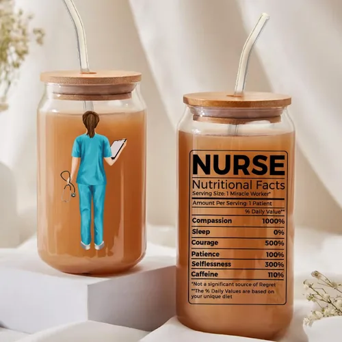 Miniatura 7 de Vasos de beber personalizados para mejor amigo con tapa de bambú y popote de cristal, con texto en inglés "I Wish You Lived Next Door", con nombre