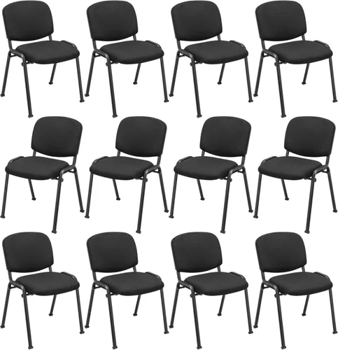 Miniatura 10 de Tangkula Juego de 2 sillas de sala de conferencias, sillas apilables para invitados de oficina con respaldo y asiento tapizados, sillas ergonómicas