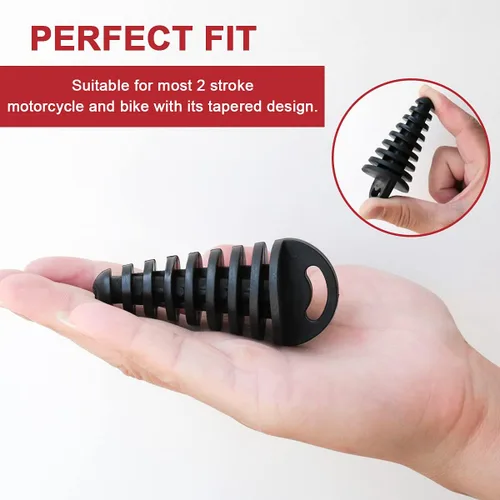 Miniatura 5 de Hoedia - Tapón de lavado de escape para silenciador, paquete de 2 tapones de lavado con 2 serpentinas, se adapta a la mayoría de motocicletas de 2