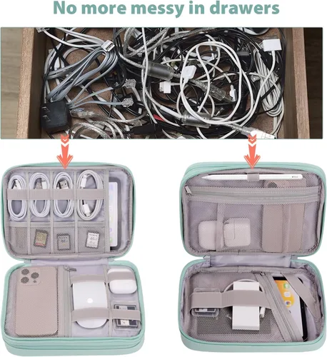 Miniatura 3 de Bevegekos Funda para accesorios para tablet, organizador de electrónica grande de viaje para cargadores y cables, tabletas de 7.9 pulgadas