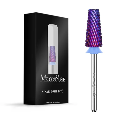 Miniatura 40 de MelodySusie Super Cut Edition Brocas para Uñas 5 en 1, Brocas Multifunción de Carburo de Tungsteno de 3/32'', Adecuadas para Manicura Pedicura