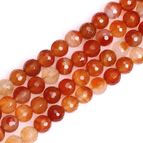 Miniatura 103 de GEM-Inside - Cuentas sueltas de cornalina roja naranja facetada de 0.236 pulgadas (0.236 in), cuentas de energía natural para hacer joyas, redondas