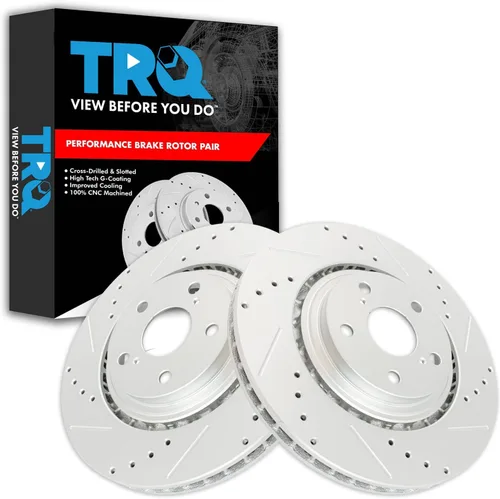 Miniatura 237 de TRQ Juego de rotores de freno de rendimiento trasero con revestimiento G premium compatible con Mazda 6 2014-2021