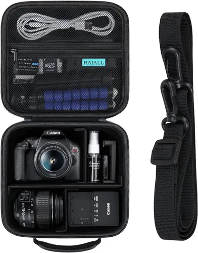 RAIALL Estuche para cámara Canon EOS Rebel T7/R50/R50V/R100/R5/R6 Mark II/R7/R8/R10/RP/T6/Sony/Nikon D7500 Camera, estuche rígido de transporte,