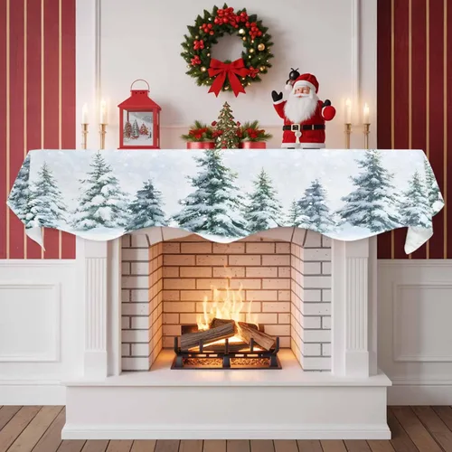 Miniatura 2 de Funda de bufanda de chimenea de Navidad, mantel superior, bufanda para Navidad, Halloween, Acción de Gracias, otoño, decoración de interiores