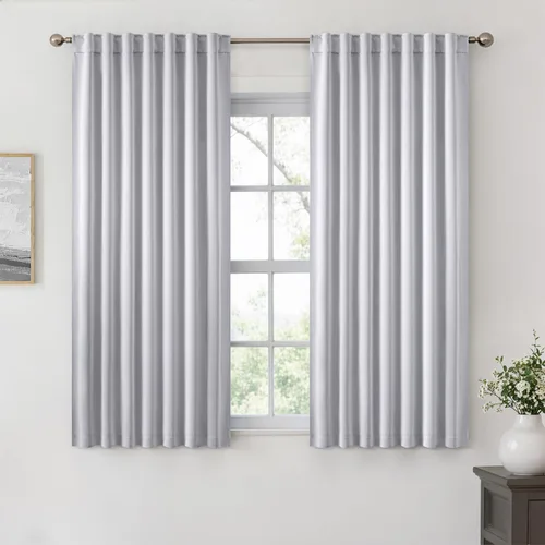 Miniatura 8 de ANRODUO Juego de 2 cortinas con bloqueo de luz del 99%, cortinas de 84 pulgadas de largo, cortinas negras para dormitorio, cortinas con aislamiento