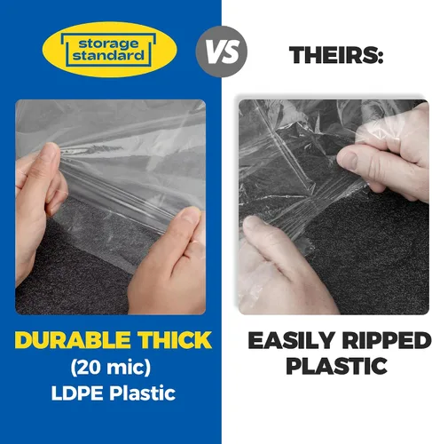 Miniatura 2 de 60 paquetes de bolsas para limpieza en seco para ropa de 40 pulgadas de largo - Bolsas transparentes de plástico para colgar ropa, cubierta