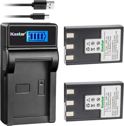 Kastar Batería (X2) y cargador LCD delgado para Canon NB-1L NB-1LH CB-2LSE y Canon IXY Digital 200 200a 300 300a 320 400 430 450 500 S200 S230 S330