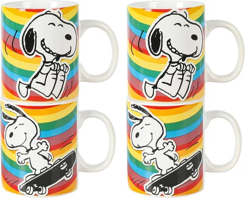 Miniatura 3 de Peanuts 70 aniversario 4 piezas 15 onzas tazas de gres Snoopy
