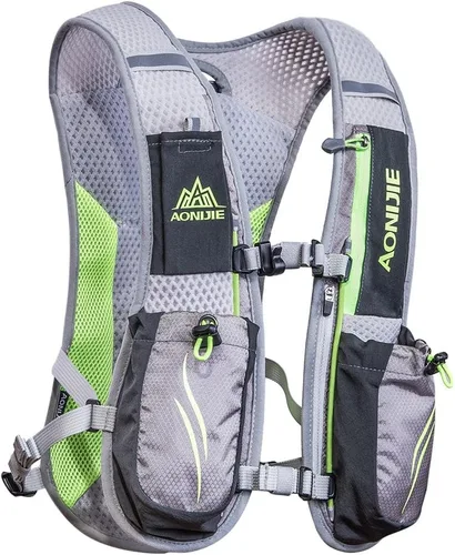 AONIJIE Hydration Vest Pack Backpack 5L 5.5L Marathoner Running Vest Race Hydration for Women and Men Trail Run Hiking Jogging Gris