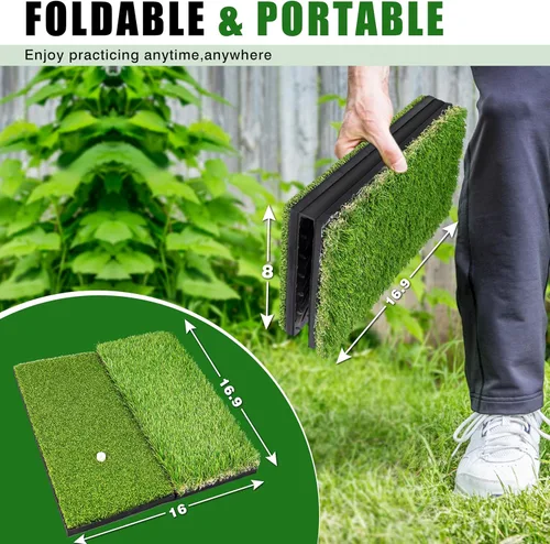 Miniatura 7 de Premium Golf Hitting Mat, 10mm Foam Padding with Rubber Backing Golf Mat, Golf Practice Mat for Indoor and Outdoor Training