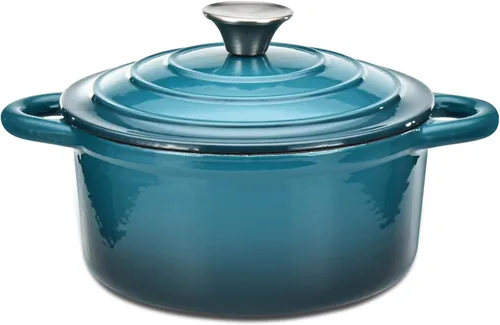 Miniatura 17 de Hamilton Beach Horno holandés de hierro fundido esmaltado de 3 cuartos de galón con tapa, olla resistente para estofar, asar y hornear, color rojo