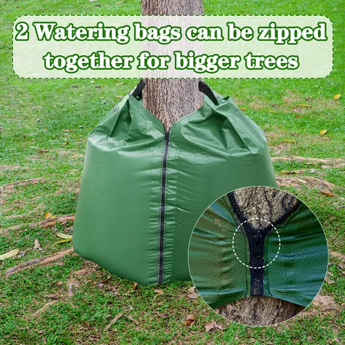 Miniatura 5 de Tanzfrosch Paquete de 12 bolsas de riego de árboles de 20 galones, reutilizables, resistentes y de liberación lenta para árboles, bolsas de riego