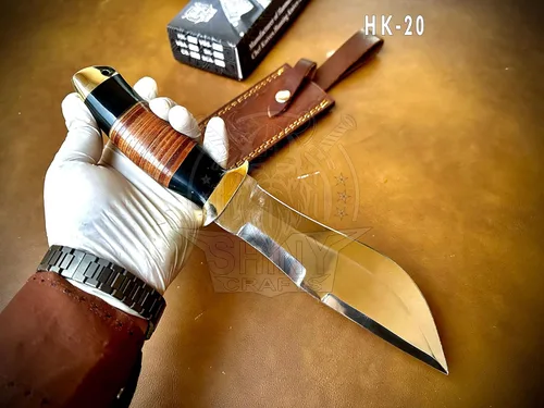 Miniatura 4 de Cuchillo grande forjado hecho a mano de 13 pulgadas, cuchillo de hoja fija, cuchillo Bowie de espiga completa, cuchillo de caza, cuchillo