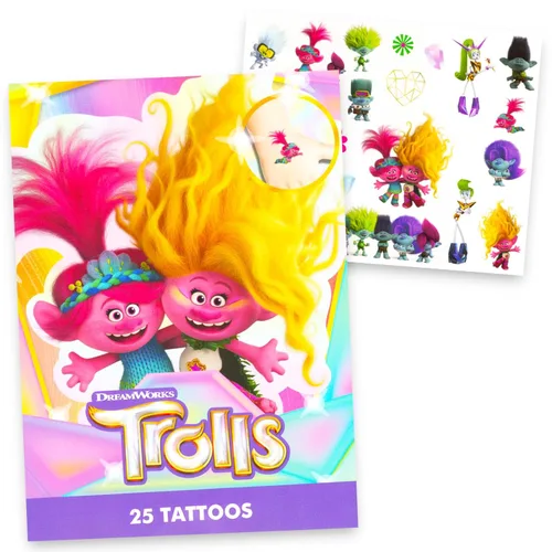 Miniatura 3 de Trolls - Paquete de tatuajes temporales para fiestas con 75 tatuajes de trolls, suministros de fiesta y actividades de fiesta, trolls, recuerdos