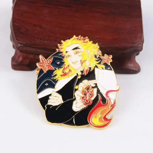 Miniatura 3 de Kimetsu No Yaiba Tanjiro - Broches de personajes de anime Nezuko Rengoku, regalos de cosplay para niños, niñas, adolescentes, mujeres y hombres