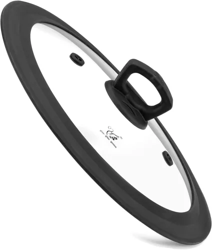 Miniatura 13 de Tapa universal de vidrio templado ventilado para sartén con borde de silicona resistente al calor, cubierta de tapa de salpicaduras de microondas