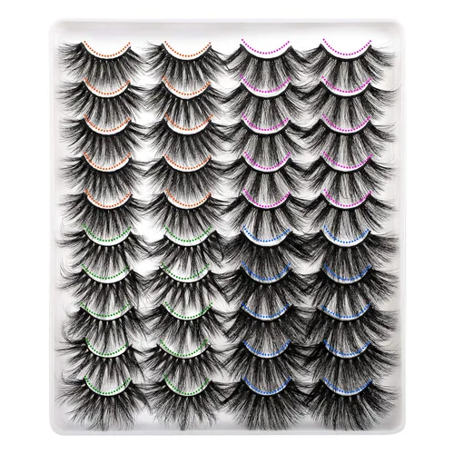 Miniatura 10 de LANFLOWER Pestañas postizas de aspecto natural 3D, pestañas de visón sintético esponjosas, pestañas de volumen de 0.787 in, pestañas hechas a mano