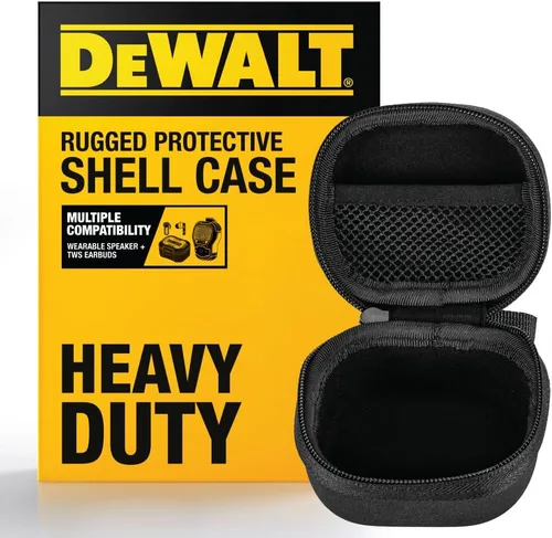 DEWALT Funda protectora resistente para auriculares TWS y altavoz portátil, compacta y ligera con funda de auriculares EVA, carcasa dura, a prueba