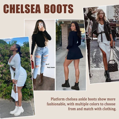 Miniatura 2 de Jeossy Botines Chelsea 9620 para mujer Botines elásticos con plataforma y suela de lengüeta a la moda