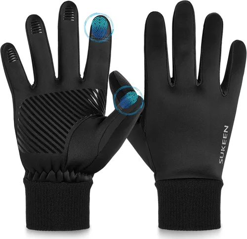 Sukeen Guantes de invierno para hombres y mujeres, para pantalla táctil, antideslizantes, ligeros, para clima frío, guantes cálidos para correr,
