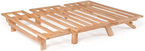 Miniatura 5 de Marco triple de madera de sofá cama, futón de madera - (Ahorro de espacio, acabado natural) Ideal para espacios pequeños, casas rodantes y muebles