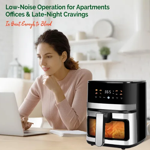 Miniatura 9 de Freidora de aire digital de 5.8QT con ventana visible, temperatura y temporizador ajustables, fritura al aire, recalentamiento, fácil para alimentos