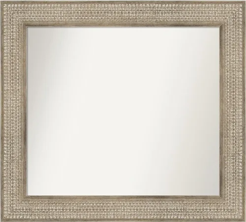 Miniatura 54 de Amanti Art Espejo de baño plateado para sobre fregadero, 26 x 26 pulgadas, espejo cuadrado de níquel pulido, marco de madera tradicional mediano, se