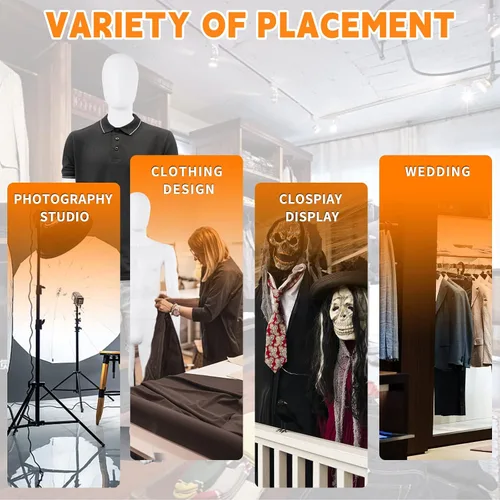 Miniatura 6 de Maniquí masculino de cuerpo completo, forma para vestir, maniquí sin cara, 73 pulgadas ajustables, modelo de vestido de cuerpo completo, maniquíes