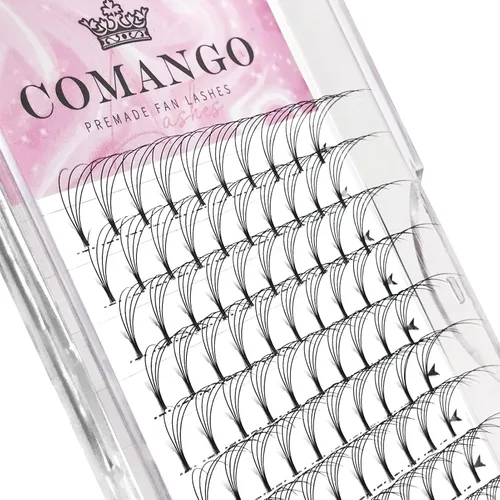 Miniatura 21 de CoMango Extensiones de pestañas de volumen 3D/4D/5D/6D/10D, grosor de 0.003 in, rizo C/D, tallo corto de 0.315-0.591 in, extensiones de pestañas