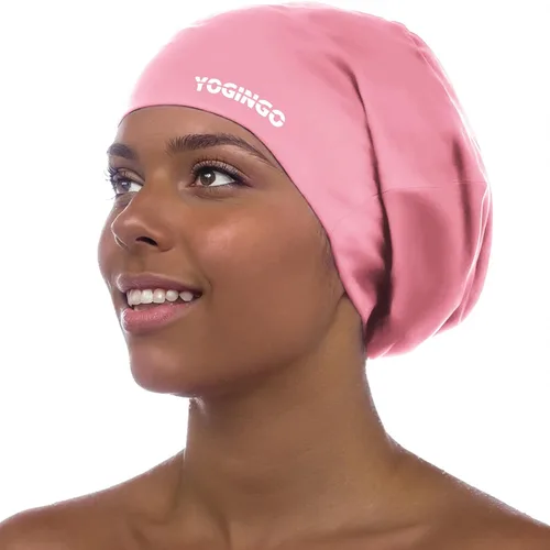Miniatura 8 de Gorro de natación extra grande para mujeres y hombres, adultos, jóvenes, gorro de natación de silicona impermeable para cabello muy largo, cabello