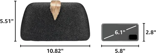 Miniatura 3 de Bolsos de mano con purpurina de SWEETV CHUNLI para mujer, elegante bolso de noche para fiestas, bodas y eventos formales