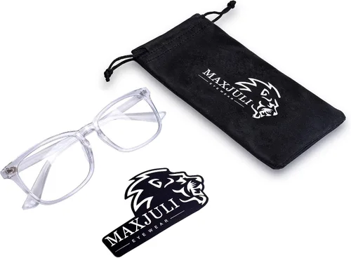 Miniatura 5 de MAXJULI - Lentes de bloqueo de luz azul, para lectura en computadora/juegos/TV/teléfonos para mujeres y hombres (transparentes)