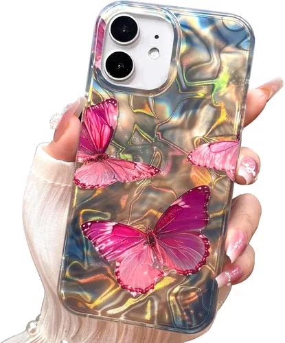 Miniatura 124 de I-MGAE-IN-AR Funda compacta para iPhone 11, diseño de mariposa, marco de protección de lente de cámara con diamante 3D, bonitas fundas protectoras