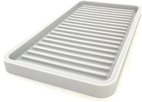 Miniatura 25 de Bandeja organizadora para fregadero de cocina de silicona, soporte de esponja y protector de encimera Plato y bandeja dispensadora de jabón