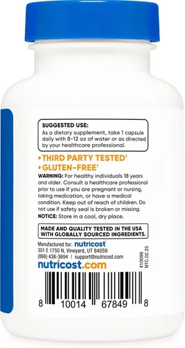 Miniatura 3 de Nutricost Vitamina B12 (Metilcobalamina) 2000mcg, 120 Cápsulas - Cápsulas Vegetarianas, Sin OGM, Suplemento de B12 Sin Gluten