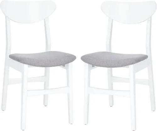 Miniatura 17 de SAFAVIEH Furniture Lucca - Juego de 2 sillas de comedor retro, color negro, madera, diseño tapizado de mediados de siglo, ideal para comedor, Cojín
