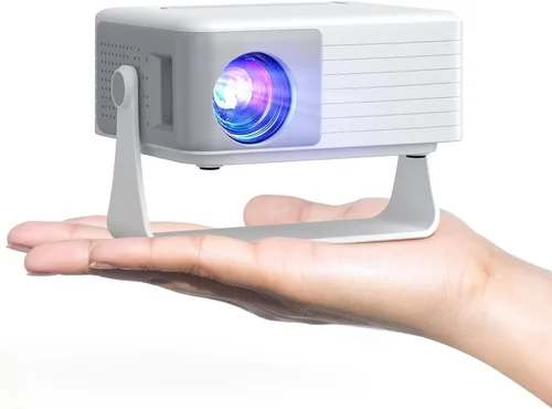 Mini proyector con WiFi y Bluetooth, AKIYO 2026 Proyector actualizado 1080P Full HD, rotación de 360°, Keystone automático, proyector portátil para