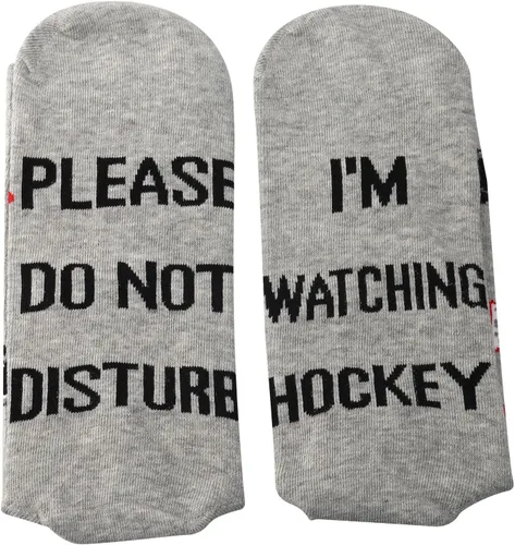 Miniatura 5 de ZJXHPO Calcetín de hockey sobre hielo Please Do Not Disture I'm Watching Hockey Novedoso Calcetín para los amantes del hockey Jugador Entrenador