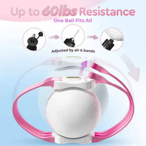 Miniatura 2 de Pelota de Entrenamiento de Muslos, Ejercicio Inflable Ajustable de Músculo del Suelo Pélvico de 4.5-27kg, Equipo de Entrenamiento Kegel para Muslos