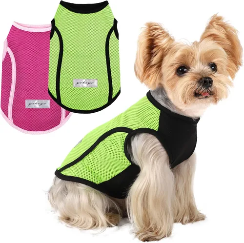Miniatura 10 de Paquete de 2 camisetas sin mangas para perros pequeños, camiseta sin mangas para perros pequeños, camiseta sin mangas transpirable con texto