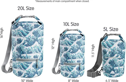Miniatura 81 de Skog Å Kust DrySak - Bolsa impermeable con tapa enrollable para viajes y al aire libre - tamaños de 5, 10 y 20 litros Digicamo