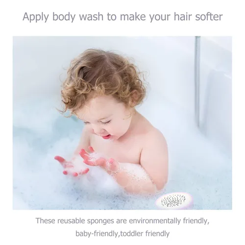 Miniatura 9 de LALAFINA Esponjas de baño de frutas, 4 unidades para niños, lindos fregadores corporales, esponjas de limpieza de ducha para accesorios de baño