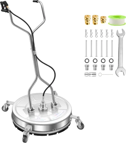 Miniatura 11 de Limpiador de superficies a presión de 19" con 4 ruedas - Limpiador de superficies de acero inoxidable para accesorio de lavadora a presión