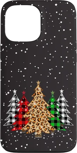 Miniatura 24 de Funda con diseño de árboles de Navidad con estampado de leopardo y cuadros para iPhone 16