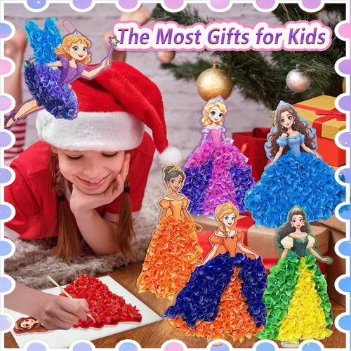 Miniatura 7 de JRD&BS WINL Kit de Arte Divertido para Pinchar para Niños Edad 3-12 Años Princesas 3D Creativas para Niñas Regalos de Cumpleaños para Niños de 3 4 5